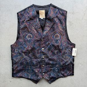 NWT Wah Maker Vest Mens M Paisley Western Frontier Gambler Cowboy USA Steampunk